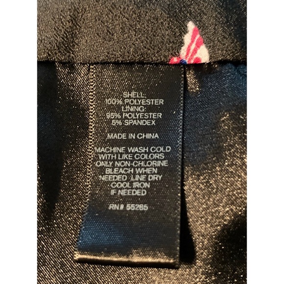 EXPRESS Sz 4 Silky Lounging Black w/ Butterflies Multi- Color Pattern - Picture 7 of 8